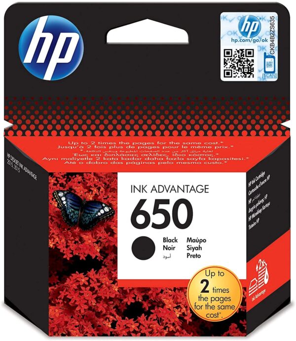 HP 650 Black Original Ink Advantage Cartridge